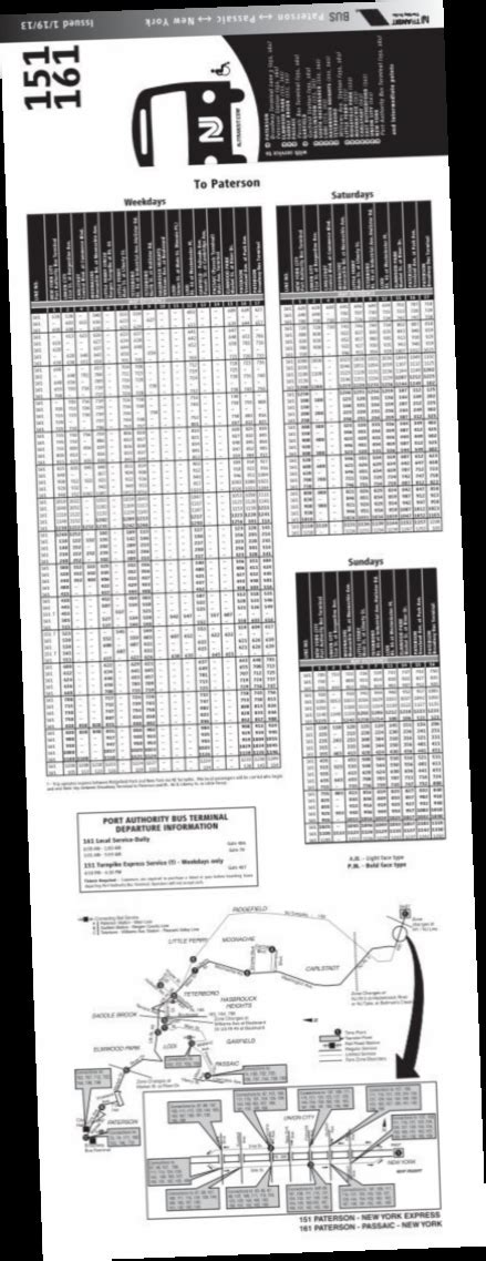 new jersey transit 161 bus schedule